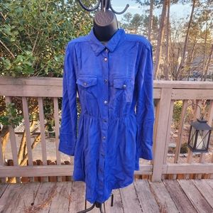🎁Blue button up dress
